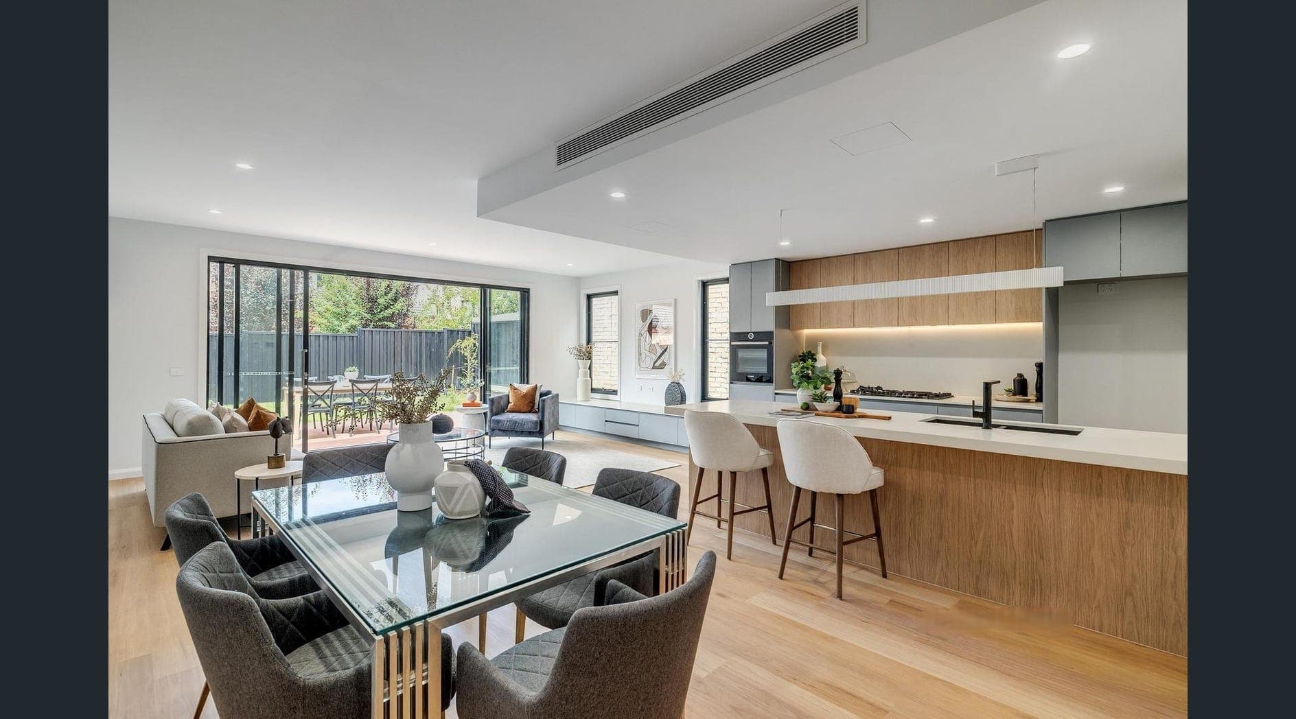 The Meridian, open plan dining and kitchen, Chadstone