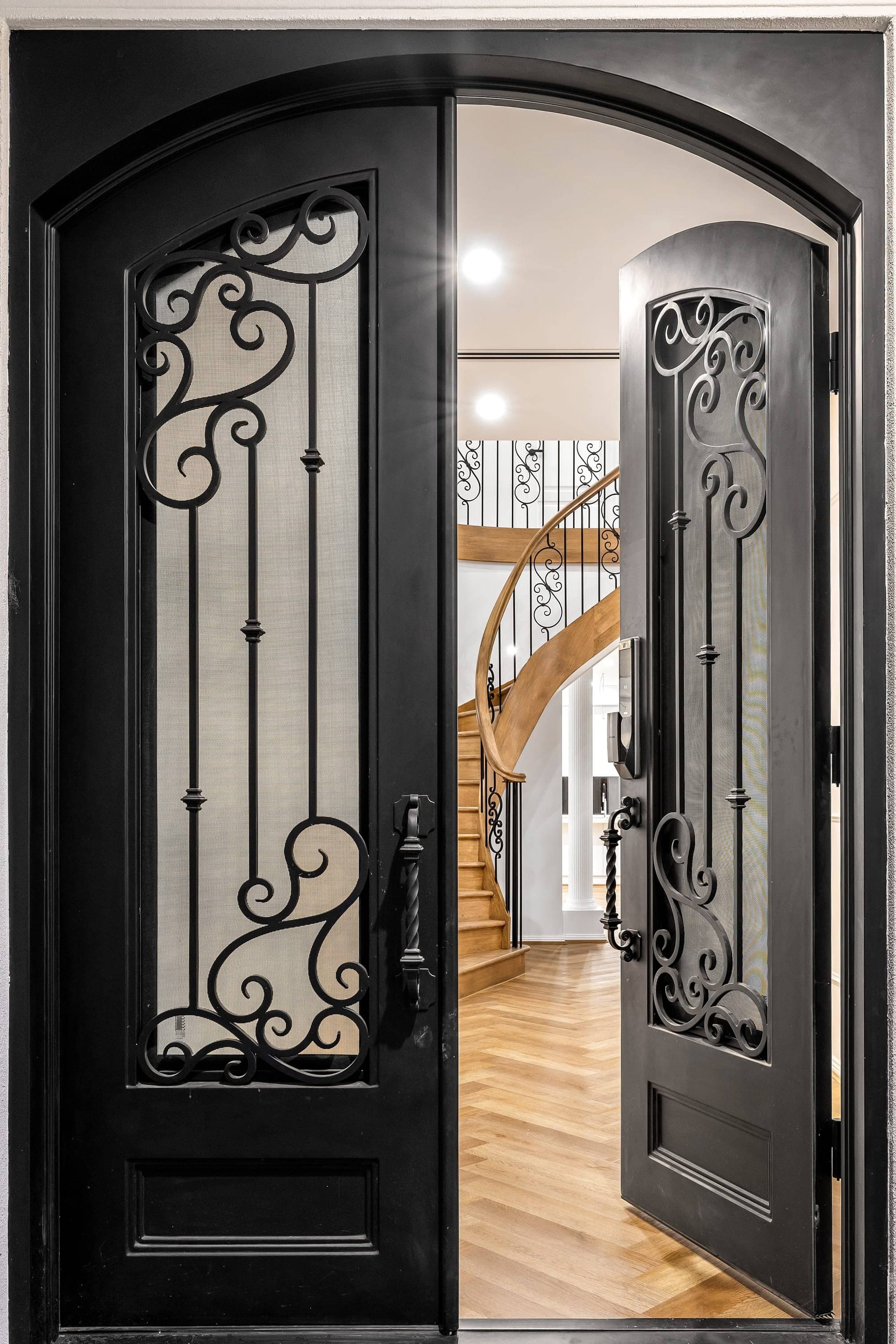 The Marquise, custom wrought-iron entry doors, Oakleigh South