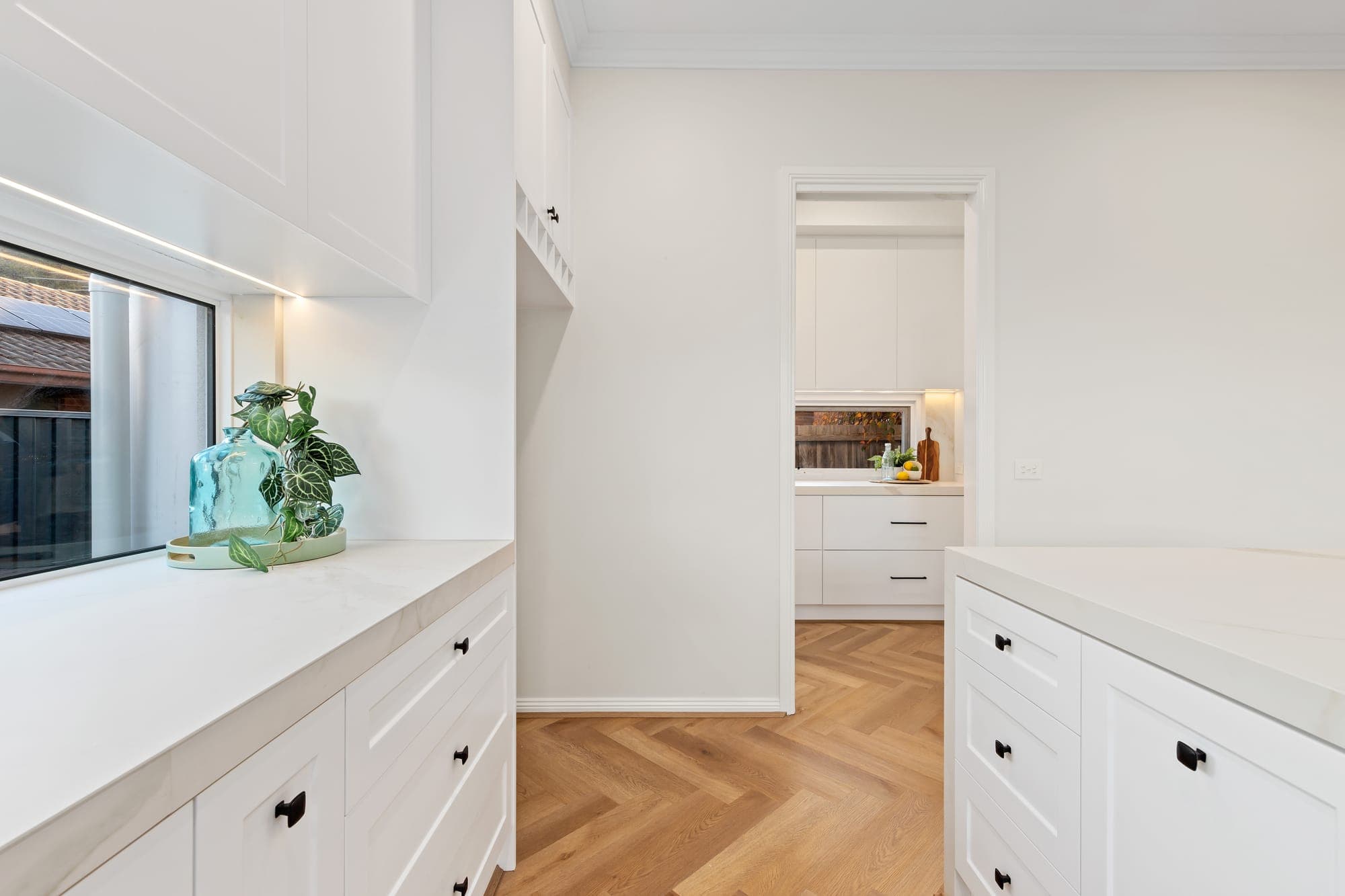 The Marquise, butler's pantry with herringbone floor, Oakleigh South