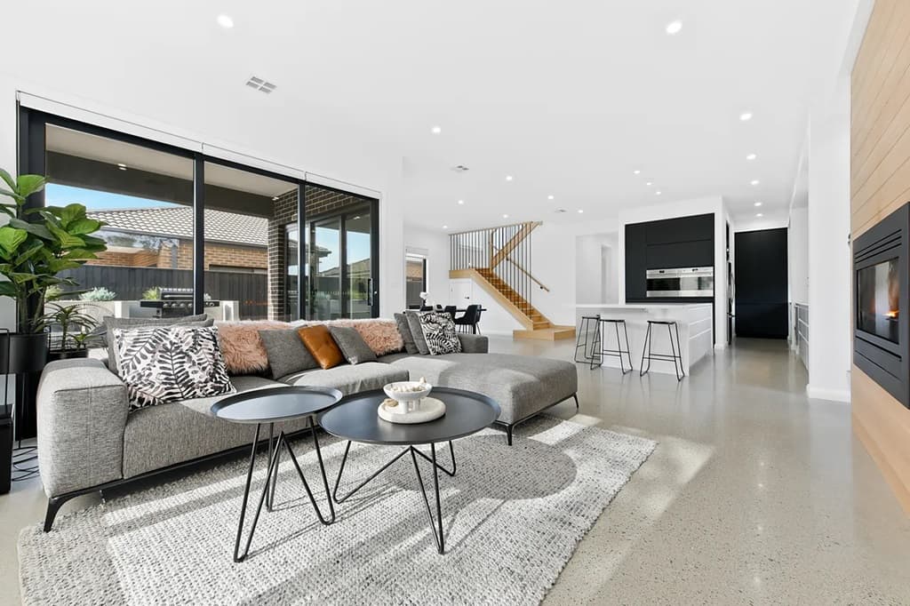 NE Homes development living area, quality construction and finishes