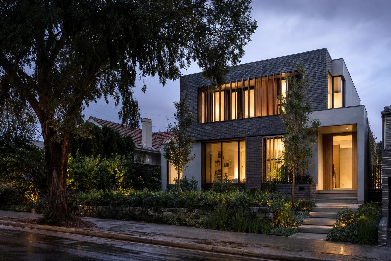 New contemporary home fitted into an established Melbourne streetscape